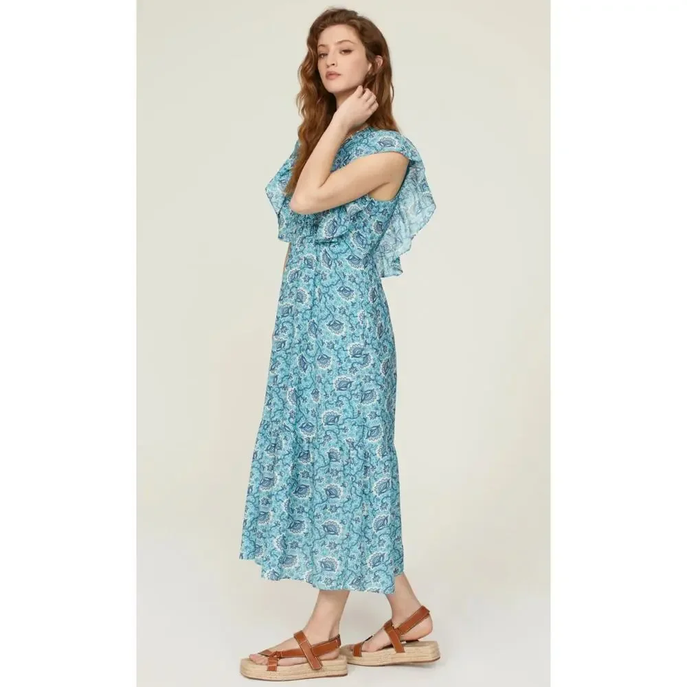 RHODE Blue Floral Tasha Dress Size 4